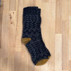 Warm Patterned Navy Men's Sock
